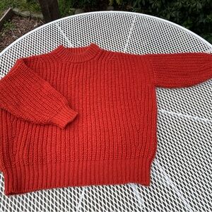 Babaa jumper no13 in Arce, 100% wool, Cozy Red Knit Sweater